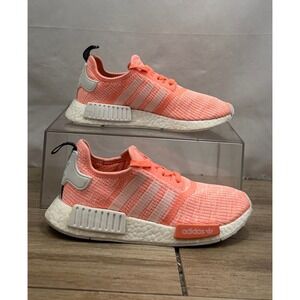 Adidas NMD_R1 Shoes Peach Coral Pink White Boost Women's Size 7.5 FY5608